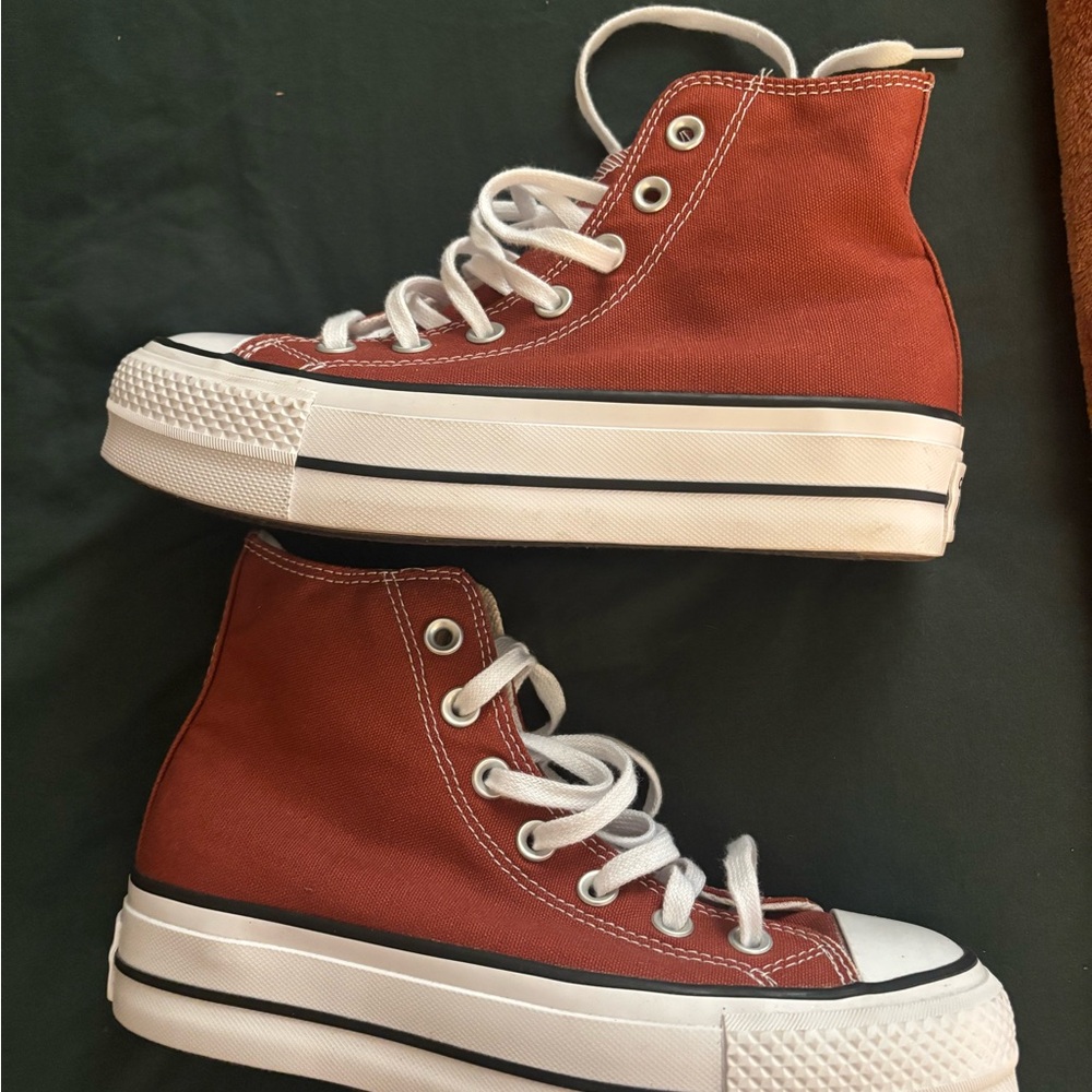 Converse Red High-Top Platform Sneakers